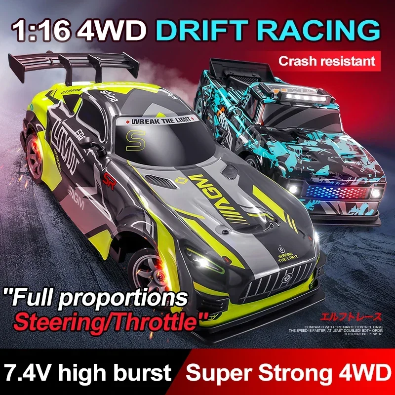 

1/16 RC Drift Car 4WD Remote Control Racing Cars Vehicle Toy for Boys Master Sports Car Replaceable Tire Kids Competitive Game