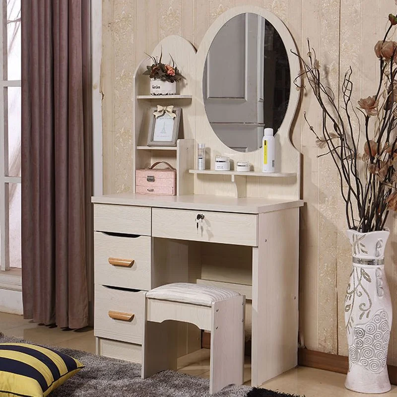 Best Seller Makeup Vanity Table with Stool Bedroom Furniture Carton Wood Bedroom Sets Modern Panel Dressing Table with Storage