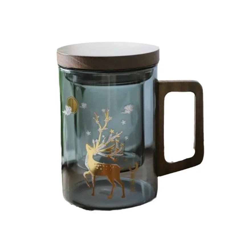 

High borosilicate transparent glass household large-capacity heat-resistant glass tea separation tea cup Kung Fu tea set