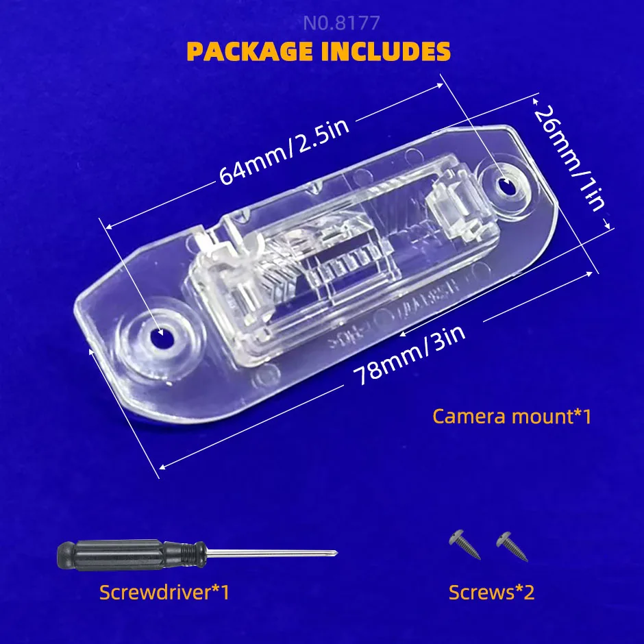 Rear View Backup Camera Mount Bracke License Plate Light Housing T for Volvo C30 C70 XC60 XC70 XC90 S40 S60 S80 V40 V50 V60 V70