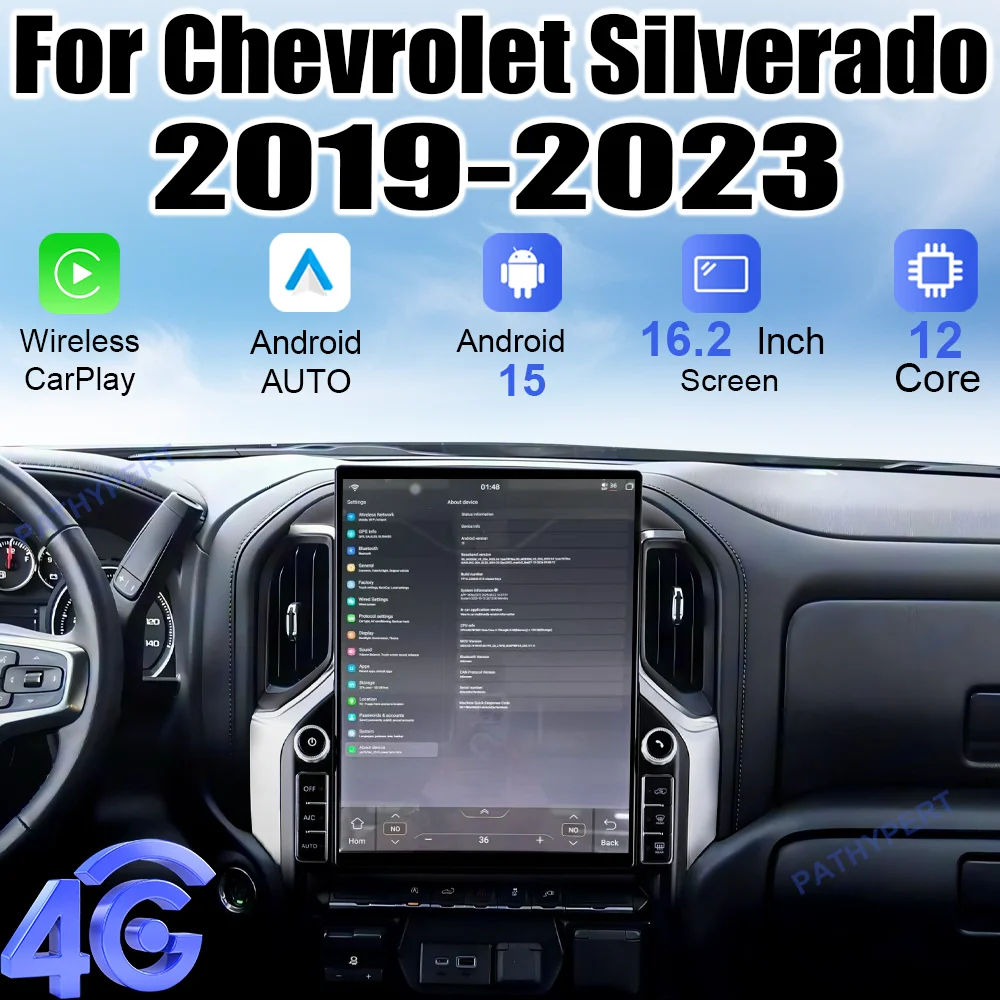 

Android 15 12 Cores 16.2" Carplay For Chevrolet Silverado 2019-2023 Car Multimedia Player Dual System Radio Audio Head Unit 4G