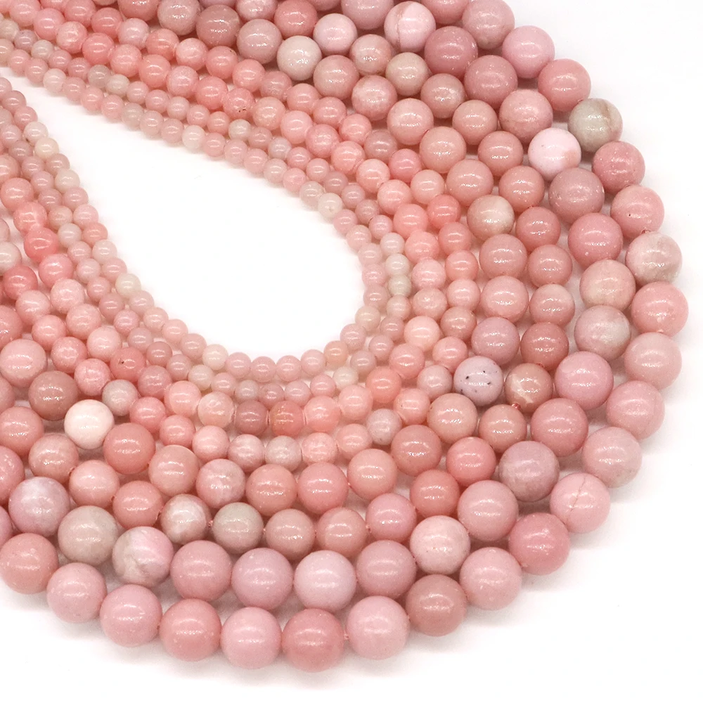 4/6/8/10mm Pink Opal Beads Natural Stones Healing Crystals Loose Spacer Gemstones Bead for Jewelry Making DIY Bracelet Necklaces