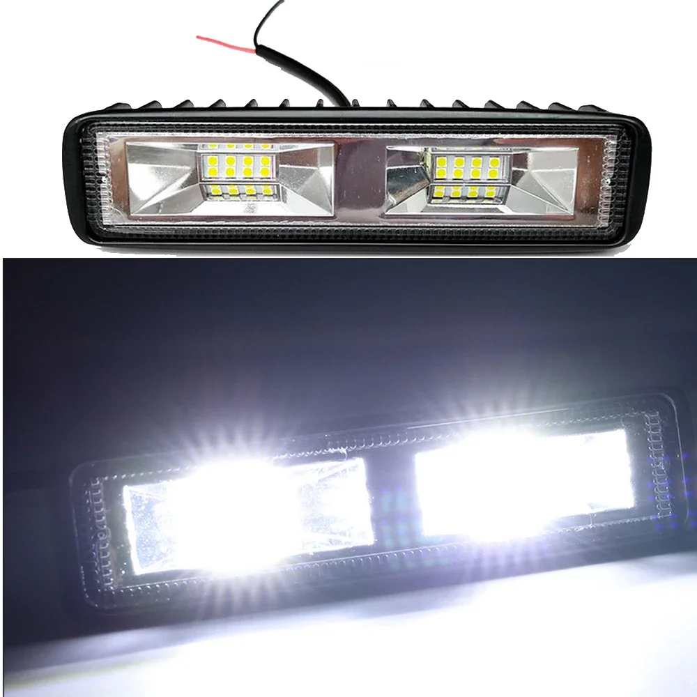 Reflektory LED 12-24V dla Auto motocykl ciężarówka łódź ciągnik przyczepa Offroad światło robocze 48W LED światło robocze reflektor