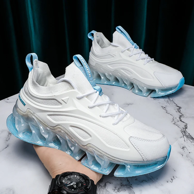Men's Stylish Lightweight Sport Casual Sneakers New Style Mesh Breathable Blade Sole Comfortable Fashionable Men's Footwear
