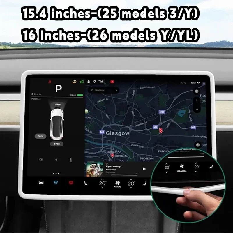For Tesla Model 3/Y/YL Silicone Protective Frame Edge Cover Central Control Display Navigation Screen Protector Car Accessories