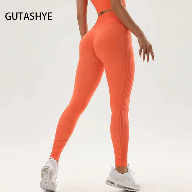 

Women's Seamless Leggings GYM Sports High Waist Booty Scrunch Workout Hip Lifting Tights Running Biker Yoga Pants