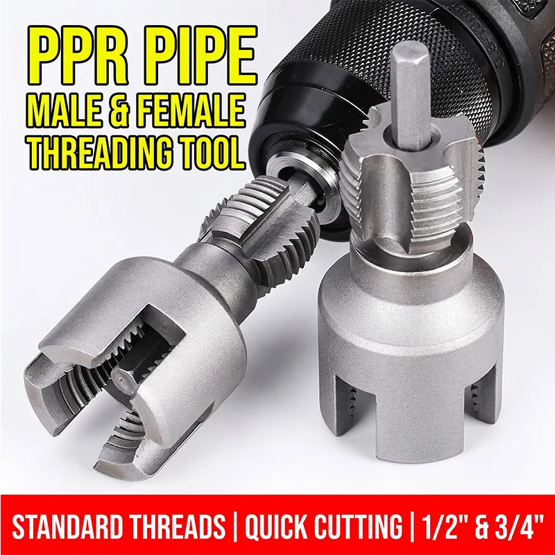 4/6 Point Water Pipe Threader Tapping Tool Ppr/pvc Internal Thread External Thread Standard Tap Female Male Die Repair Tools