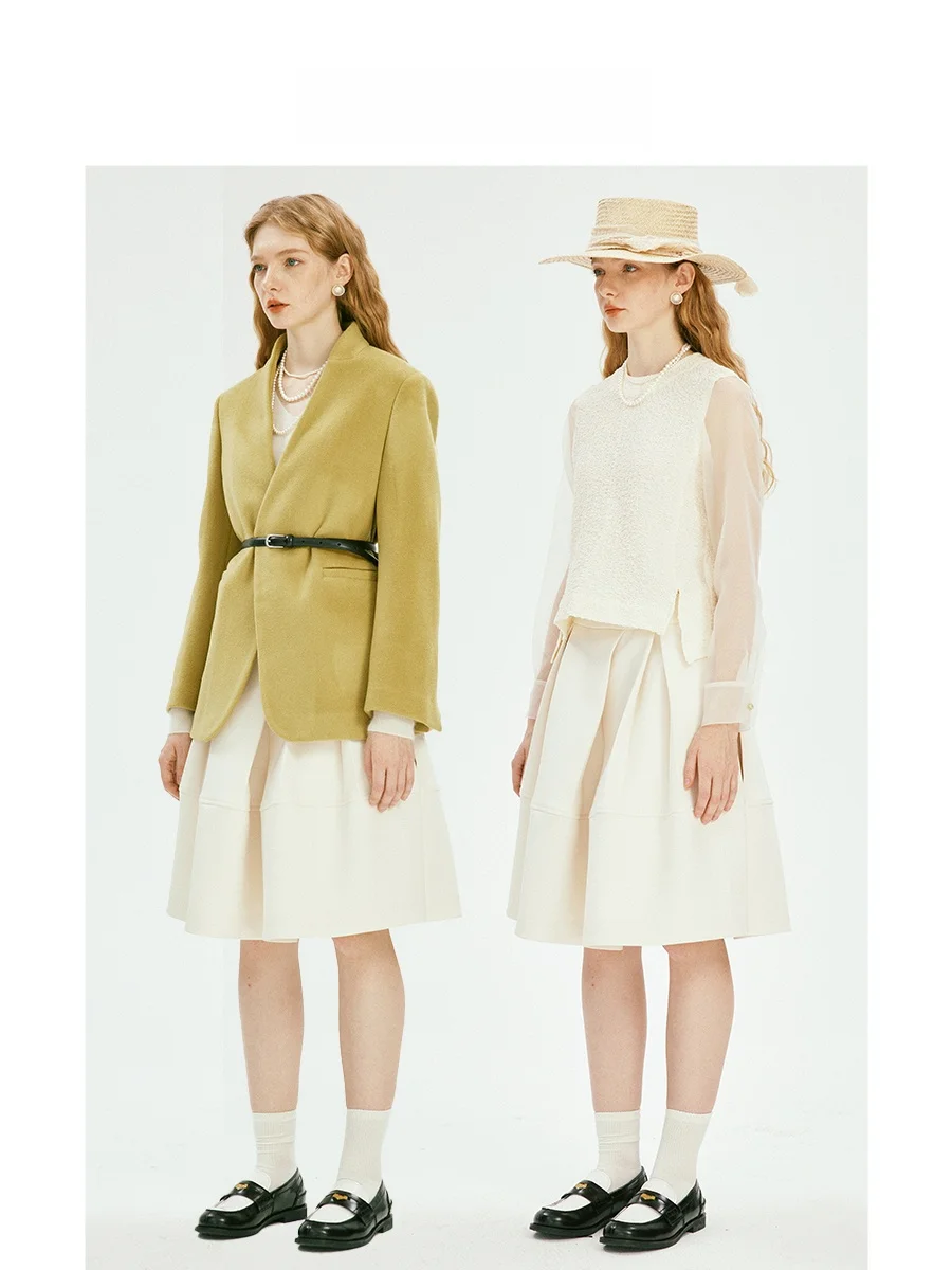 

Юбка Havehas Autumn Moon из ткани с эффектом плиссе, многослойная, с защитой от морщин, пышная, с неровным краем, для повседневной носки