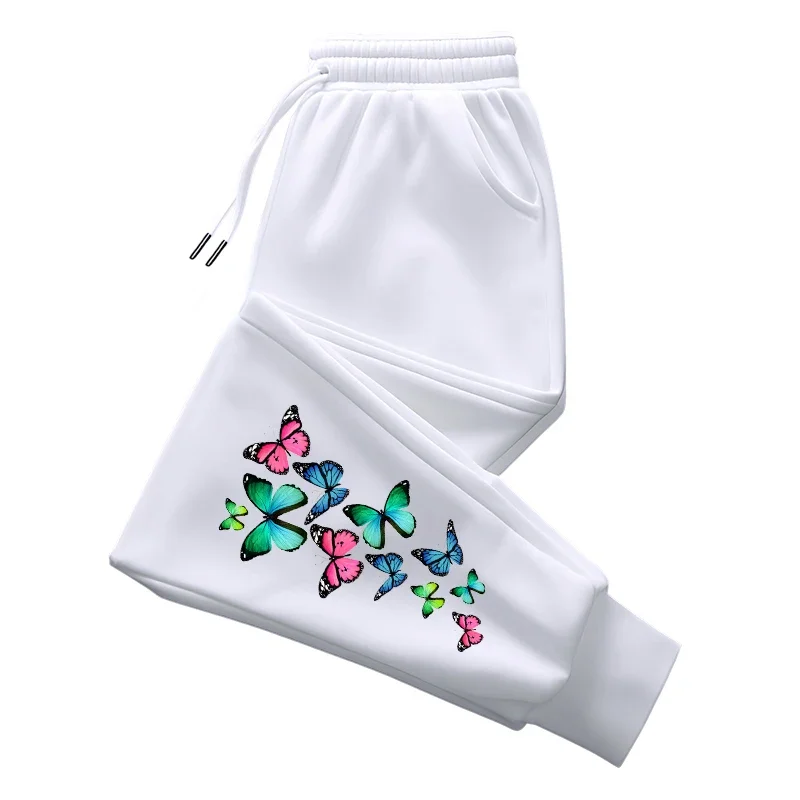 بنطال رياضي كاجوال للسيدات، بنطال مطبوع على شكل فراشة عصرية حضرية، مناسب لجميع المواسم، مريح للمنزل في الهواء الطلق، سروال رياضي أنيق للركض #1