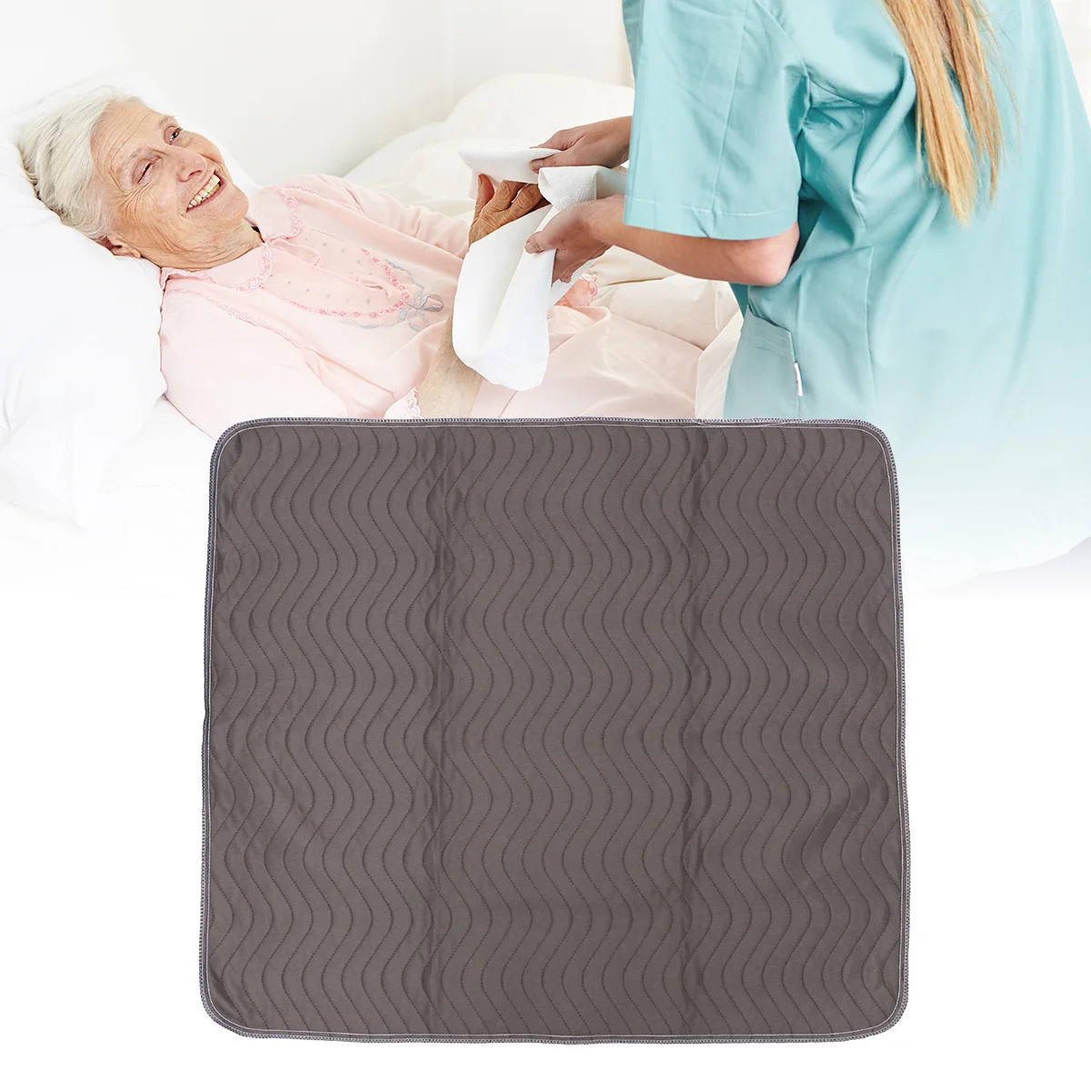 

Waterproof Incontinence Pad 80X90Cm Super Absorbent Washable Reusable For Adults Elderly Women Kids Pets Coffee Adult