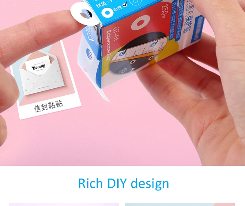250 Labels Self-Adhesive Hole Punch Protector Loose-Leaf Paper Hole Reinforcement Labels Round Stickers for Office Supplies
