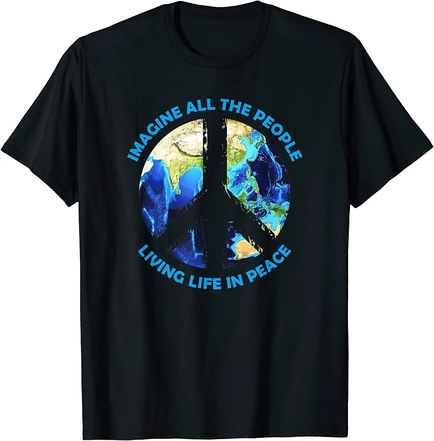 NEW! Imagine All The People Living Life In Peace Hippie T-Shirt