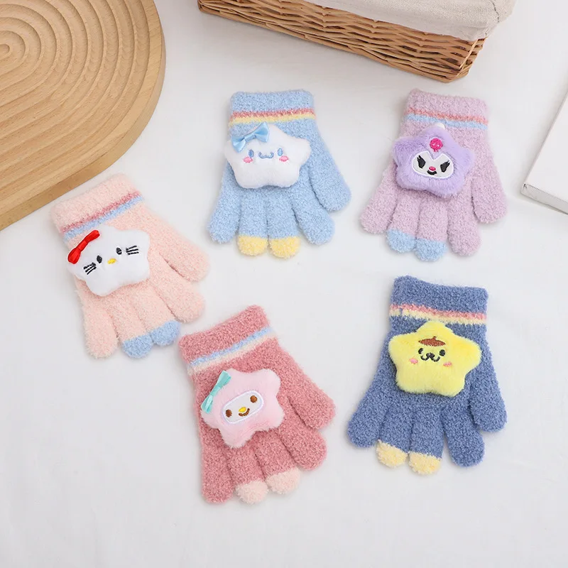 قفازات الخريف والشتاء الكرتون لطيف قفازات دافئة قفازات خمسة أصابع #1