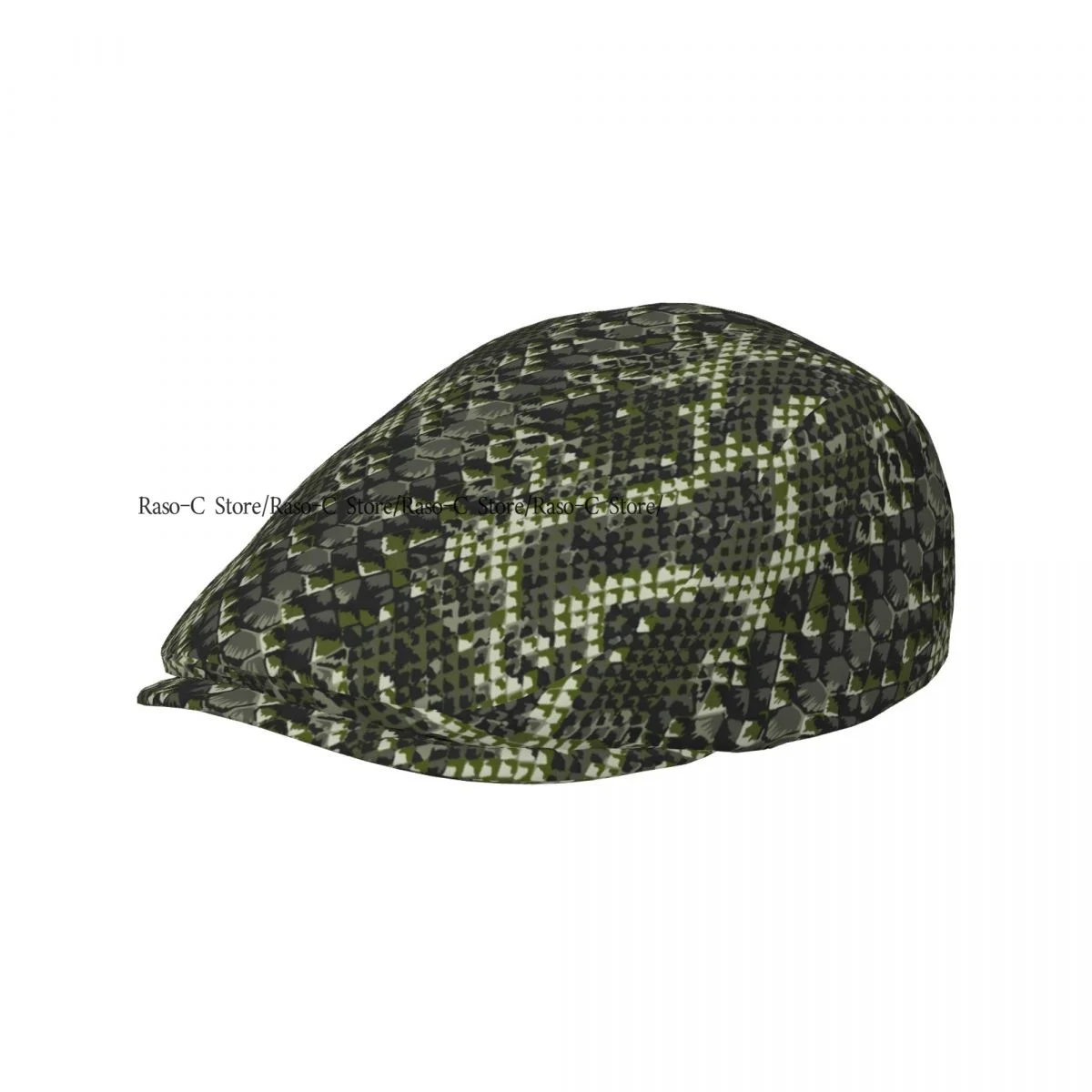 Adult Flat Cap Snake Skin Texture Unisex British Style Newsboy Cap Ivy Peaked Hat Casual Outdoor Driving Beret Hat