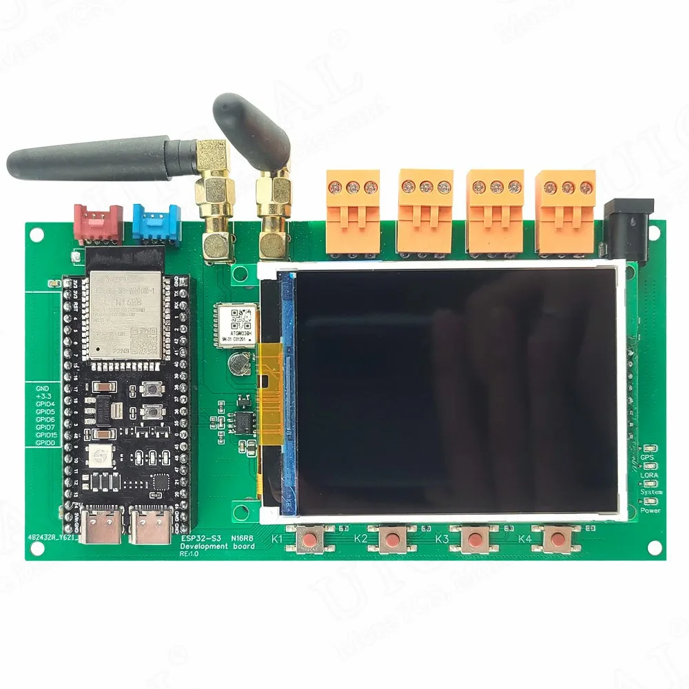 ESP32 S3 Development Board Kit with 3.2 Inch Display N16R8 BT Wifi Module Wireless LoRa SX1276 GPS Location ATGM336H 4 Relay