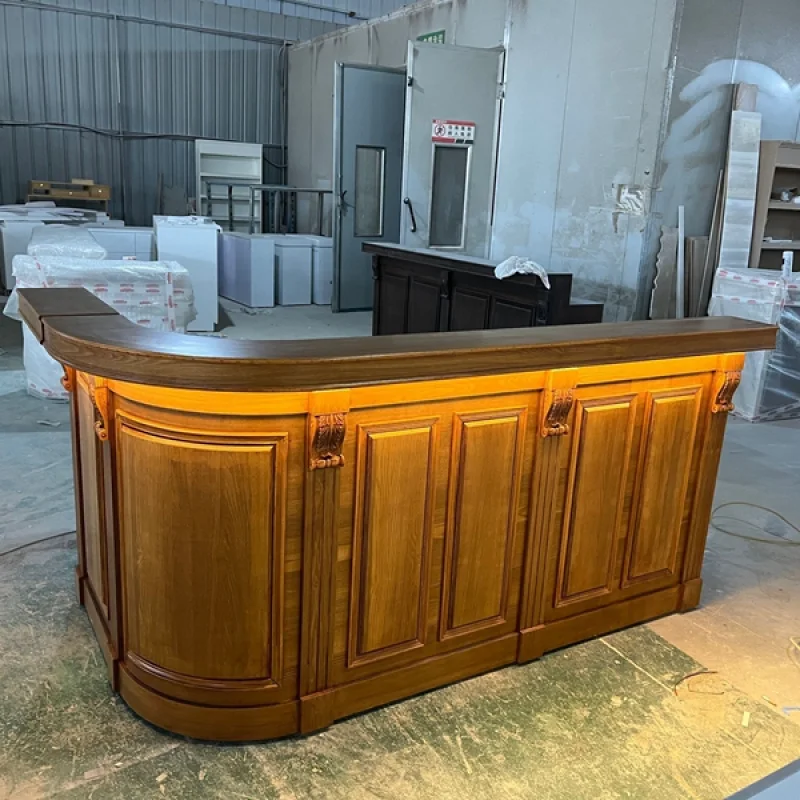 custom.European Retro Solid Wood Paint Display Cabinet Kitchen Use-Clothing Coffee Bistro Bar Light Corner Cash Regi