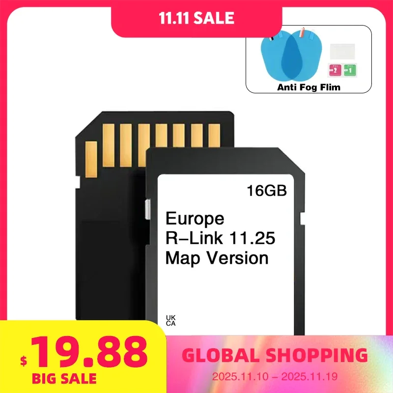 

for Renault Megane Laguna Kangoo SD Card Car Sat Nav 16GB Europe UK 2024 Upgrade Map GPS Road Navigation Carminat R-Link 11.25