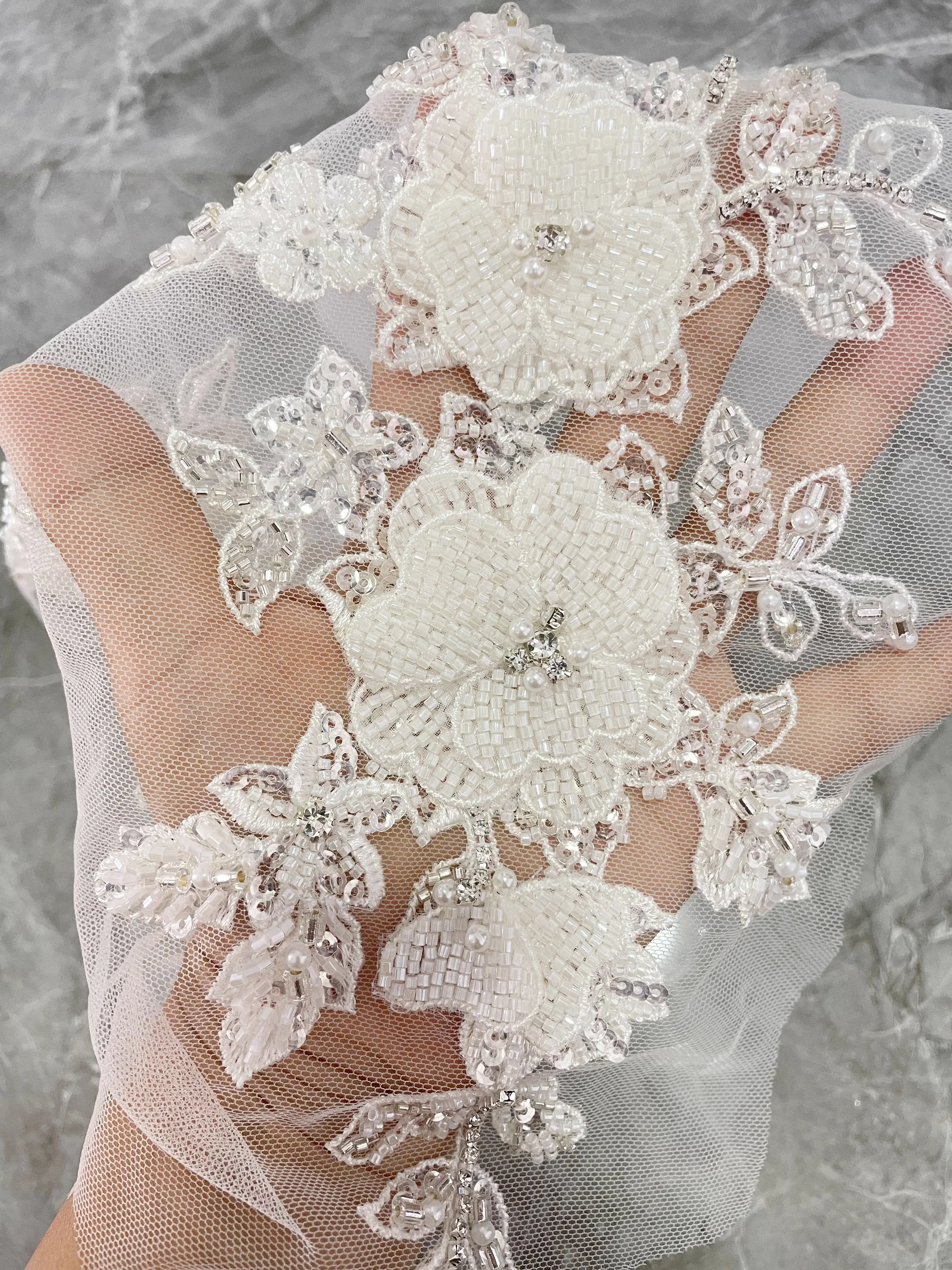 غطاء رأس الزفاف عقال التطريز التصحيح التكتيكي الراقية ثلاثي الأبعاد شبكة الورد مسمار الخرز parches tacticos دي الفيلكرو #1