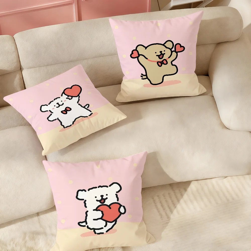 Line Dog M-maltese Pillow Case Suitable For Bedrooms Living Rooms Cars Home Decoration