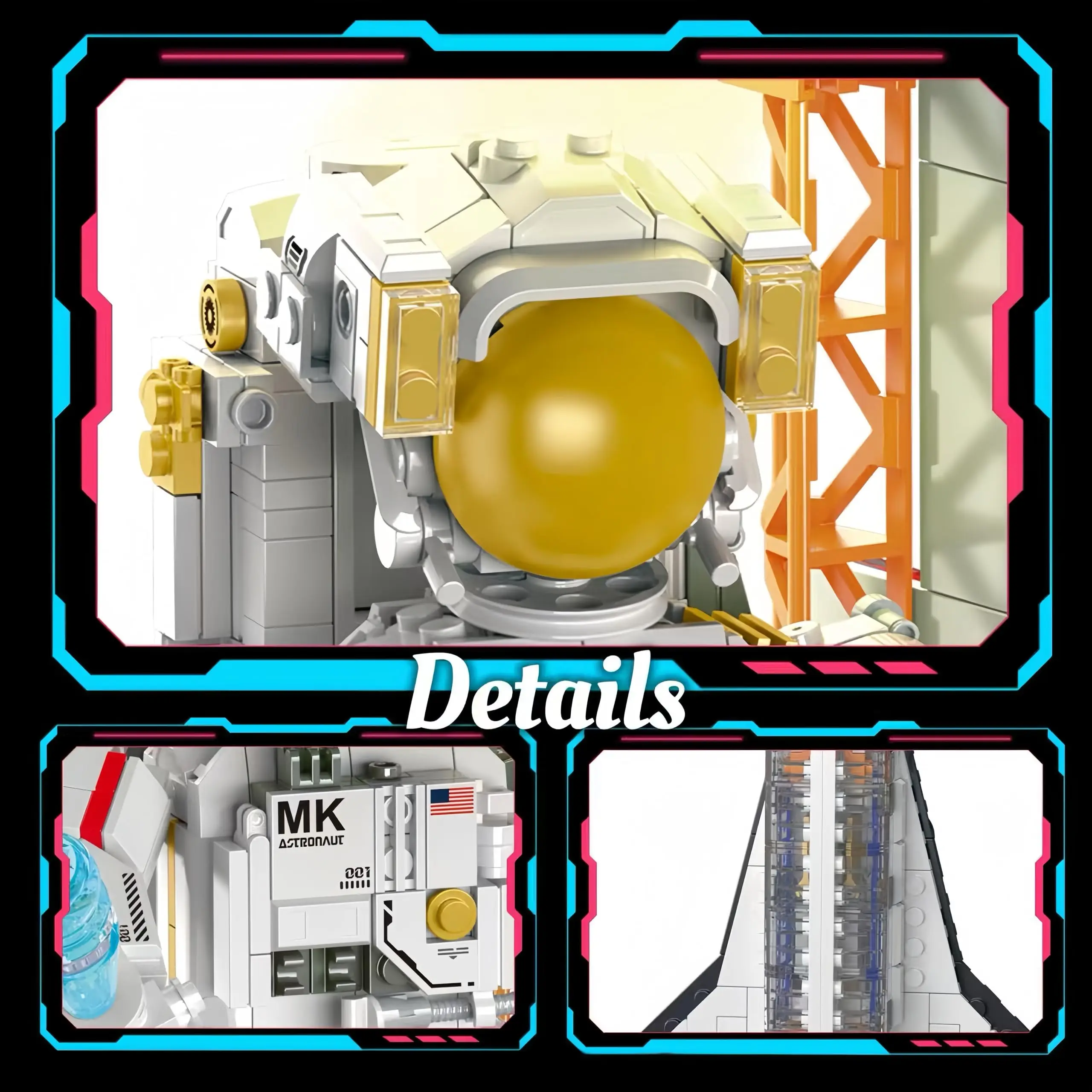1623PCS Astronauta Astronauta Dirigibile Modello MOC Centro di Lancio Razzo Building Blocks Kit Scaffale Ornamenti Giocattoli per I Regali Dei Bambini