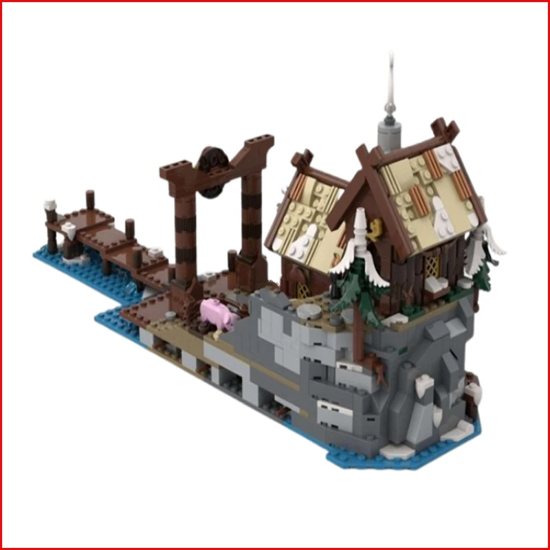 

Пятно MOC- 182058 1038 шт., домик викингов, сборка мелких частиц, строительные блоки, развивающая игрушка, модель, подарочный набор, украшения