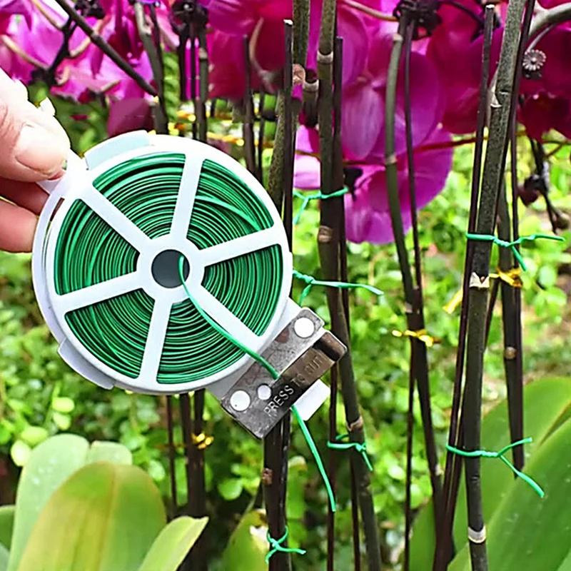 100M Garden Flexible Binding Wire Plant Ties Iron Wires Support Fixed Climbing Plants Line Creeper Vegetable Stabilization Tie