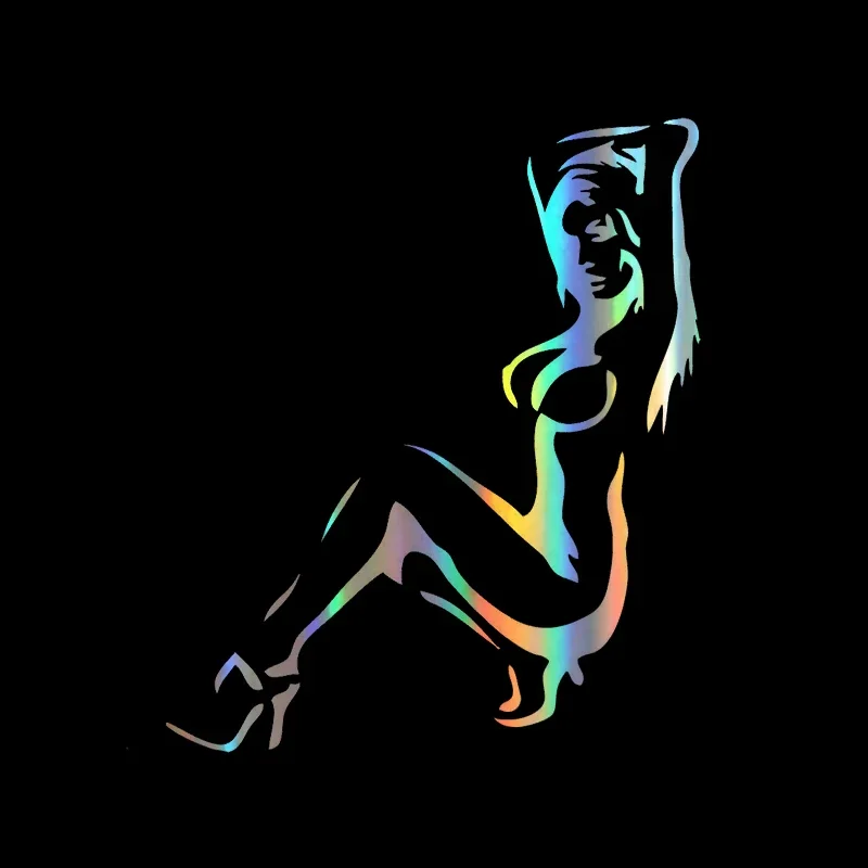Car Sticker Beautiful Girl Silhouette of Funny 3D Stickers and Sticker on Car Styling Decoration Vinly Decals,13cm*16cm