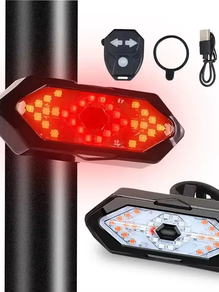 AliExpress NONE Wireless Remote Control Tail Light Bicycle Tail Light Mountain Bike Light USB Charging Light Bicycle Tail Light Night Riding Equipment Road Bike Turn Signal Tail Light