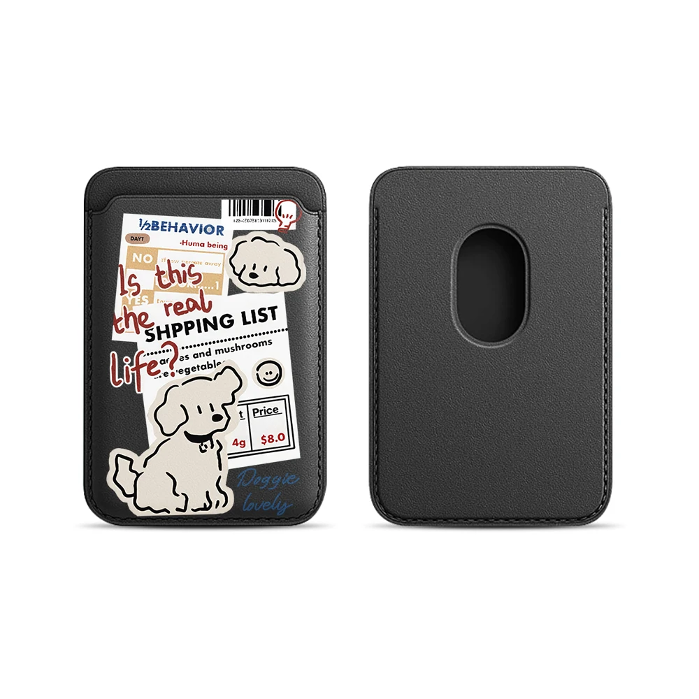 Doggie Lovely Leder-Kartenetui Handyhülle Kartenhalter für Magnetische Hülle Geeignet für alle iPhone Magsafe Karten-Handy-Rückseiten-Taschen – Detail 9