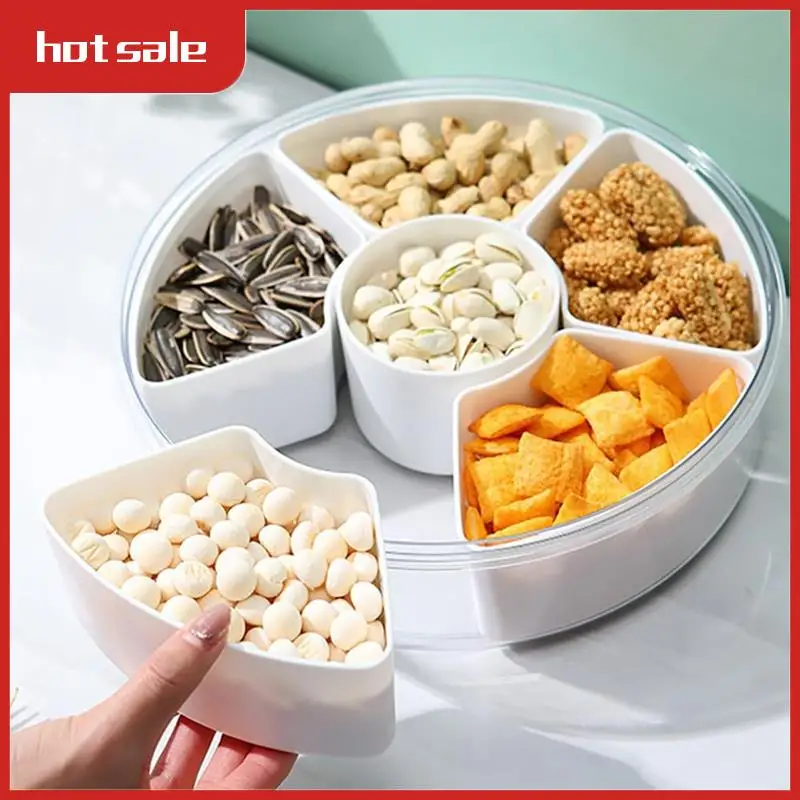 

Veggie Tray With Lid - Divided Snackle Box Container With 6 Compartments For Fruit Tray