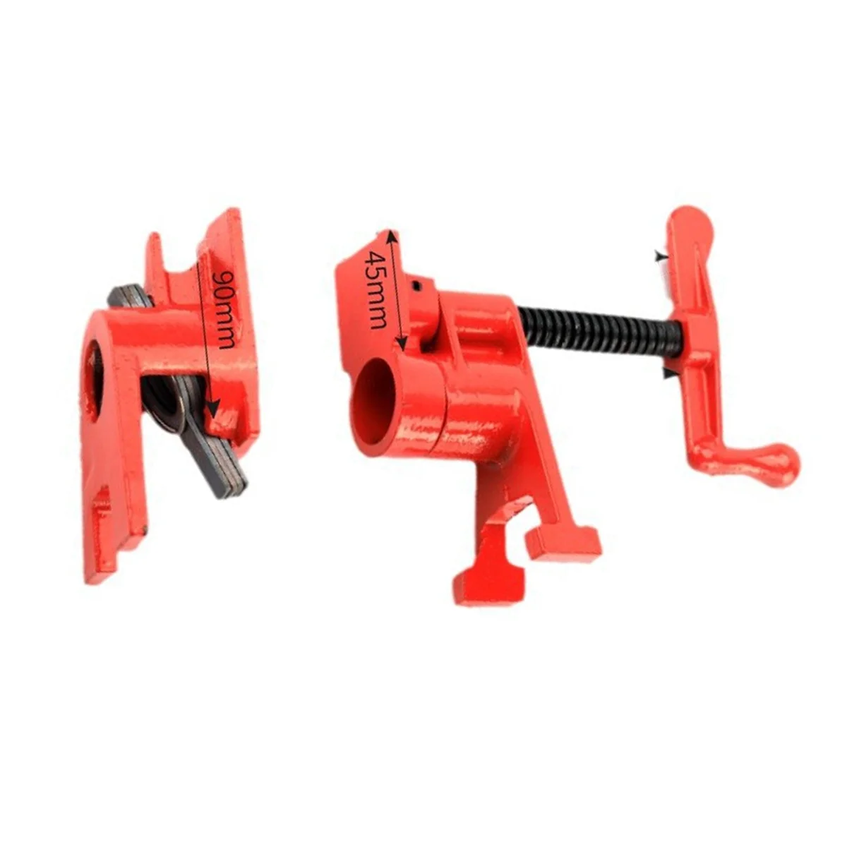 

AA98 3/4 Inch Pipe Screw Clamps Pipe Screw Clamps Wooden Clamp Set Quick Release Pipe Clamps Metal Clamps Pipe Red