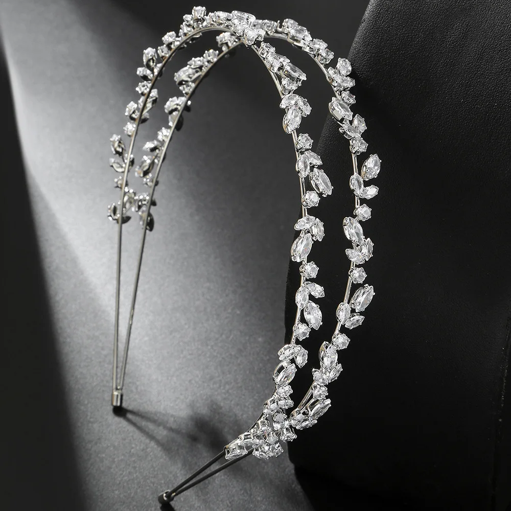 

Luxury Bridal Headband For Wedding Hair Accessories Zirconia Bride Tiara For Women 15 Years Party Prom Hair Jewelry Headdress