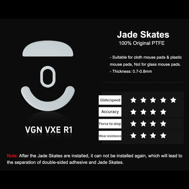 Xraypad Jade skates for VGN/VXE Dragonfly R1 X-raypad VGN/VXE Dragonfly R1 Mouse Foot Sticker Feet