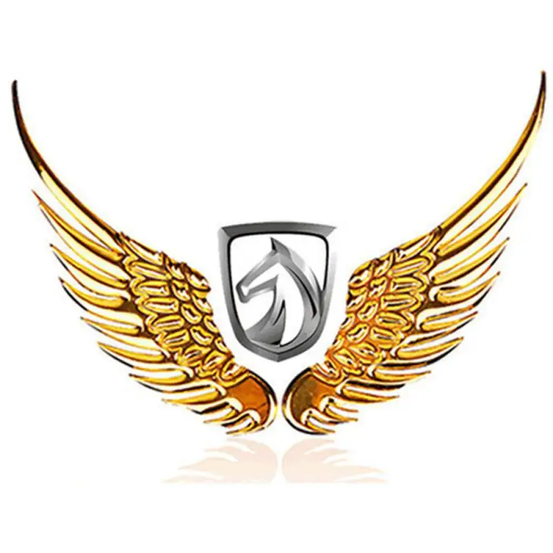 Car Auto Sticker 3D Stereo Metal Angel Wing Moto Decoration with Decals Emblem Chrome Auto 3D Big Sticker Exterior Decal