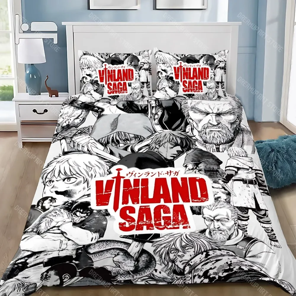 

Anime Duvet Pillowcase Bedding Set Adult Boy V-Vinland S-Saga Girl Bedroom Decoration Children Gift Single Double Large Size