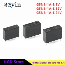 5Pcs Original G5NB-1A-E-5VDC G5NB-1A-E-12VDC G5NB-1A-E-24VDC G5NB-1A-E G5NB 1A E 5VDC 12VDC 24VDC 5A250VAC 4Pin Power Relays