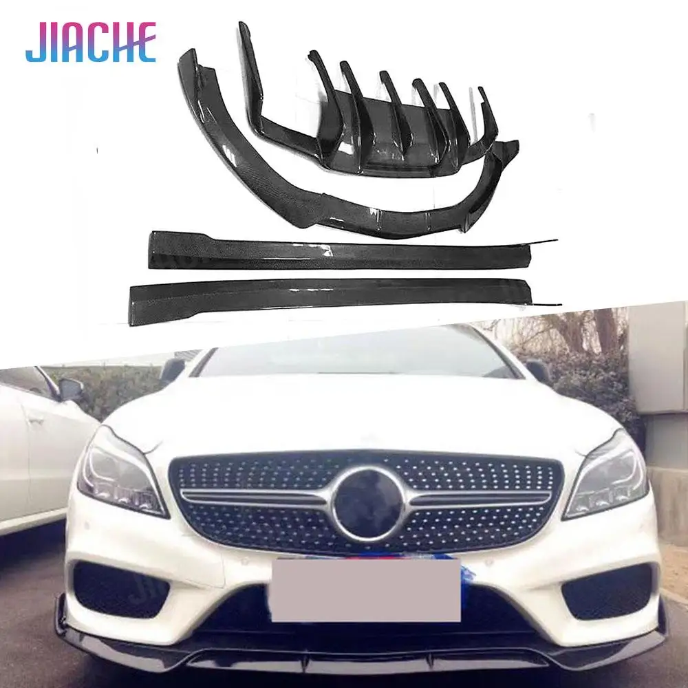 For CLS Class Carbon Fiber & FRP Body Kits Front Rear Bumper Lip Spoiler Diffuser Side Skirts For CLS Class Benz W218 2011-2014