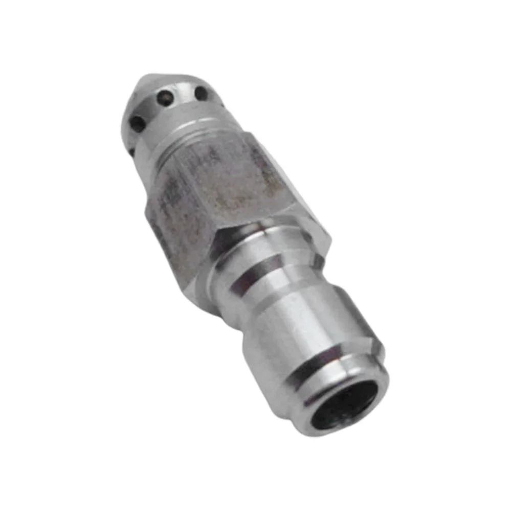 Premium Stainless Steel Pressure Washer Drain Cleaning Nozzle 9 Jets MaleQuick Connect Optimal Cleaning Solution