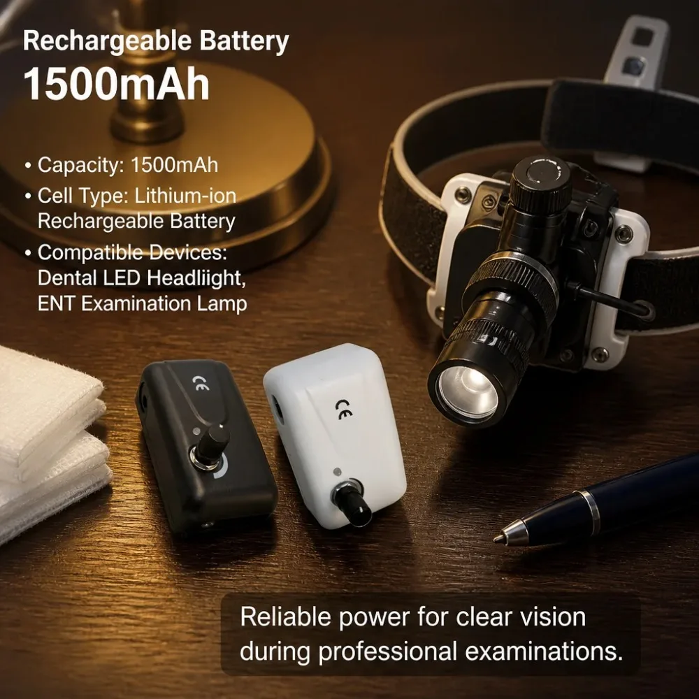1500mAh Rechargeable Lithium-ion Replacement Battery For Dental LED Headlight ENT Examination Lamp