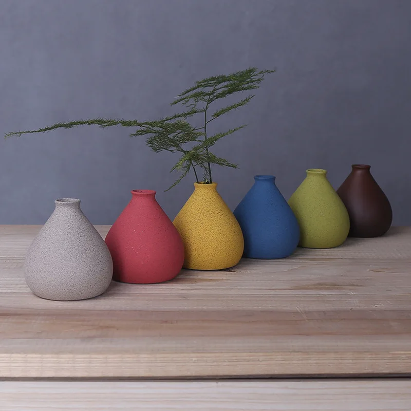 Nordic Minimalist Ceramic Vase Small Home Color Vase Living Room Crafts Vase Decoration Nordic Room Decor Living Room Decoration