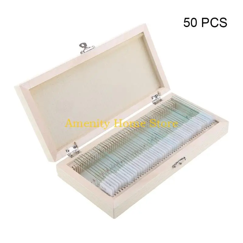 F26C Microscope Slides Prepared Kids Students Biology Lab Sample for w/ Plants Science Learning Home School
