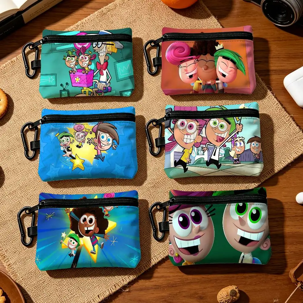 The F-Fairly O-OddParents Fashion Wear-resistant Oxford Cloth Coin Purse Portable Backpack Hanging Card Storage Bag