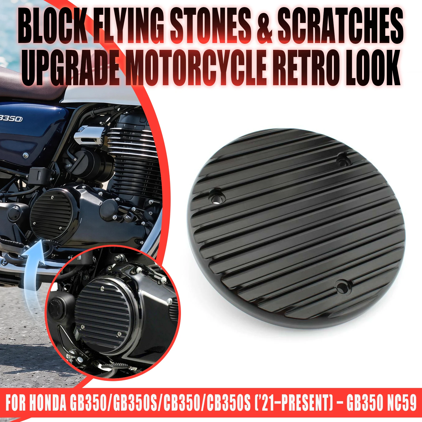 Motorcycle Engine Crankcase Guard Side Cover Left Right Aluminum For Honda GB350 GB350S CB350 CB350S NC59 2021 2022 2023 2024+