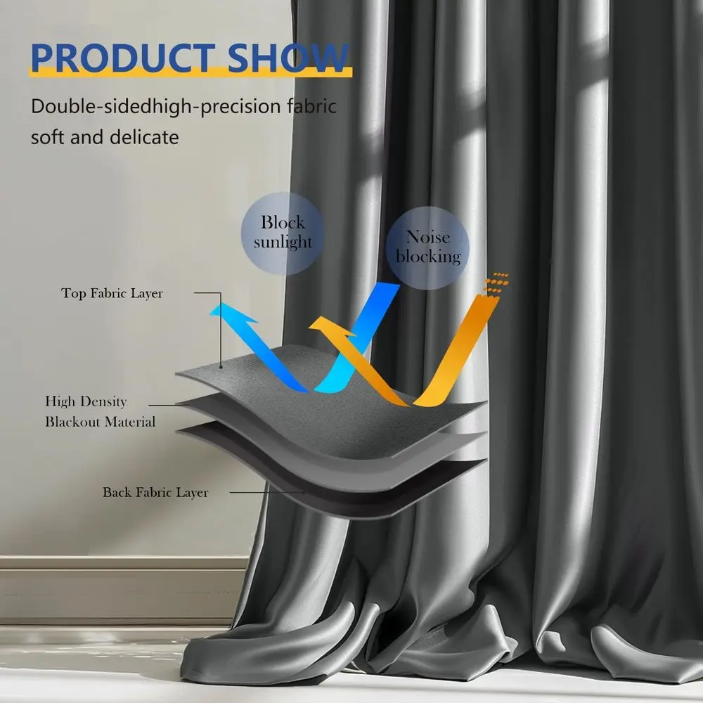 Graues Sichtschutz-Vorhangpaneel, 120 x 84, Raumteiler für Wohnzimmer, Schlafzimmer oder Büro