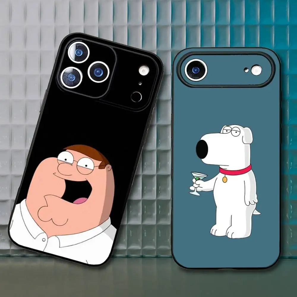 

P-PeterS Family G-GuyS Phone Case For iPhone17,16,15,14,13,12,11 Plus,ProMax,Soft Black Cover