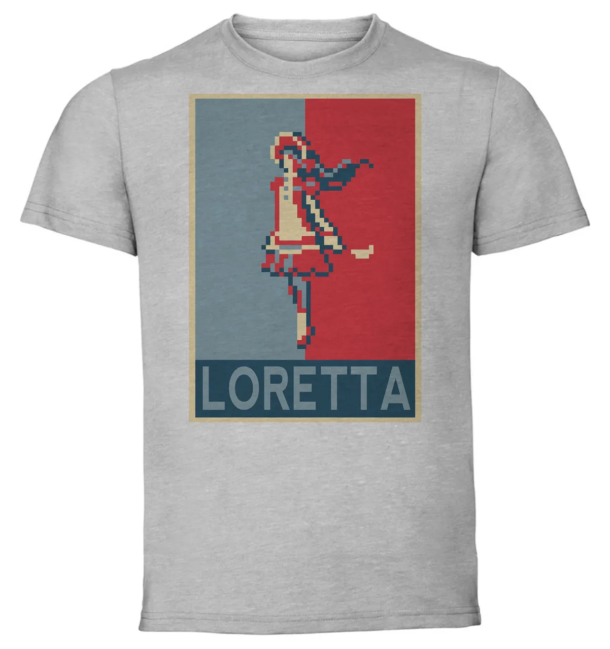 T-Shirt Unisex Grey Propaganda Pixel Art Castlevania Potrait Of Ruin Loretta Lecrade