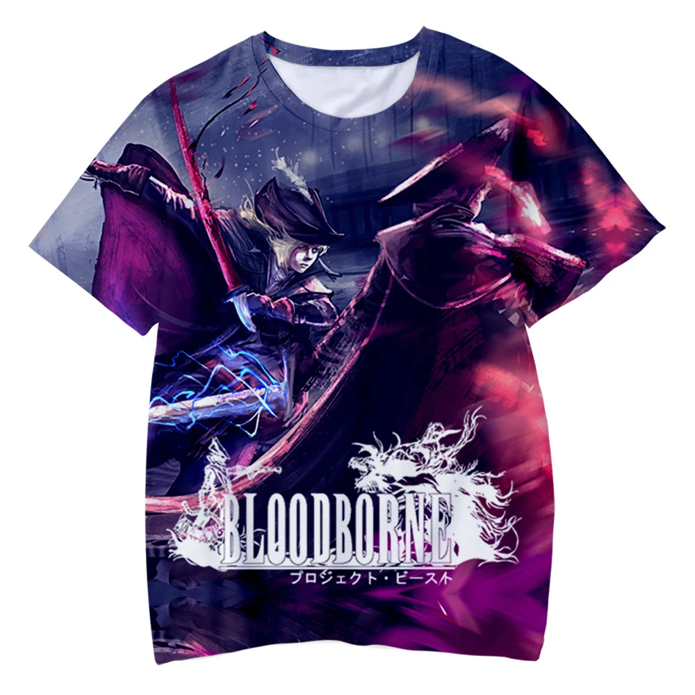 Summer Bloodborne T-Shirts Game 3D Print Streetwear Men Women Casual Fashion Oversized T Shirt Harajuku Kids Tees Tops Clothing