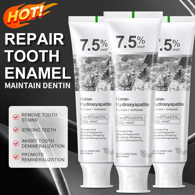 7.5% Hydroxyapatite Probiotic Whitening Toothpaste Enamel Oral Cavity Repair Breath Freshening Teeth Whitener Toothpaste 120g