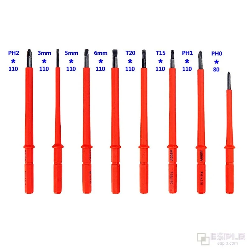10 في 1 مفك براغي 500 فولت معزول سداسية مفك براغي فيليبس صلابة عالية مجموعة أدوات كهربائيين احترافية مغناطيسية