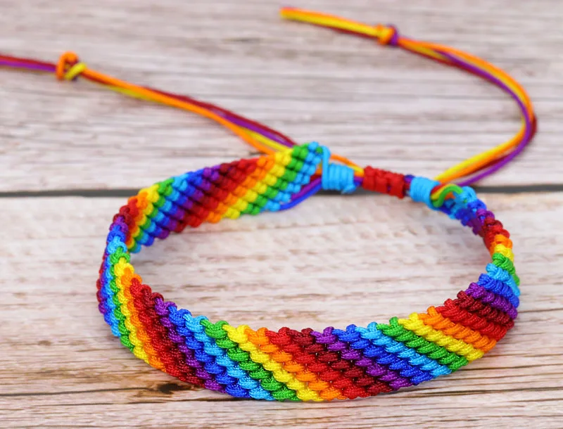 Multicolor String Rainbow Color Woven Friendship Bracelet Women 2024 New Fashion Cord Handmade Waterproof Beach Jewelry Present